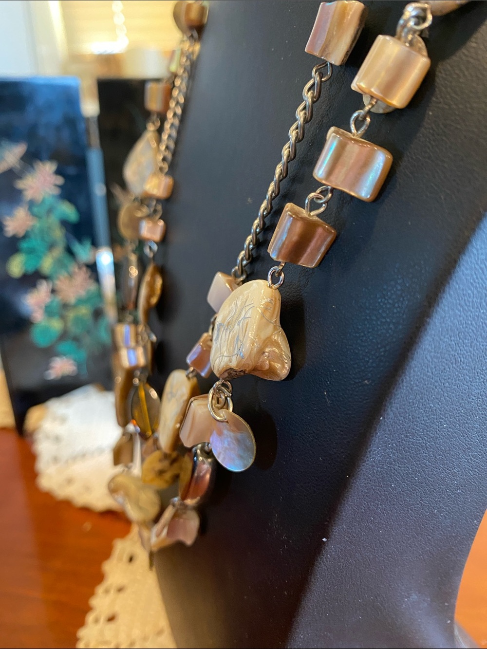 Neutral Shell Mix Multi-Strand Necklace - Picture 8 of 10